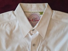 Robert Graham Men's Large White Long Sleeve Button Up Dress Shirt Embroidered