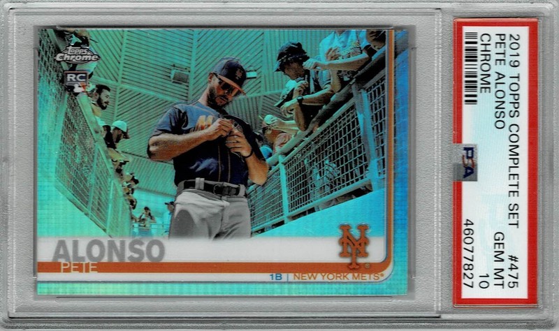 2019 TOPPS CHROME REFRACTOR 475 IMAGE VARIATION PETE ALONSO PSA 10 RC - NY METS