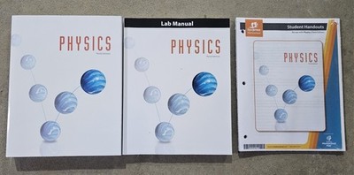 NEW Bundle PHYSICS Textbook LAB MANUAL Handouts  Christian Homeschool Bob Jones