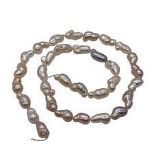 Baroque Fresh Water Pearl Doubles Strand  12x7mm  Baby Pink  28 Pearls 