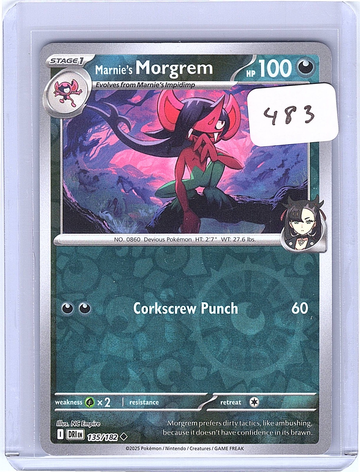 Marnie's Morgrem Reverse Holo Uncommon SV10: Destined Rivals 135/182 NM