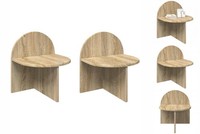 Nachttisch 2Er Set Nachtschrank Sonoma-Eiche 40X35,5X45,5 Cm Holzwerkstoff