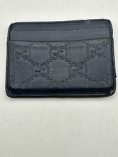Gucci Monogrammed Blue Leather Card Holder
