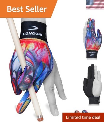 Lightweight Purple Pool Cue Glove for Left-Handed Players - One Size Fits All