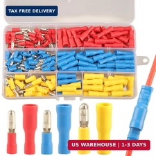 200pcs Bullet Connectors Male and Female, Bullet Wire Terminals Crimp Terminal a