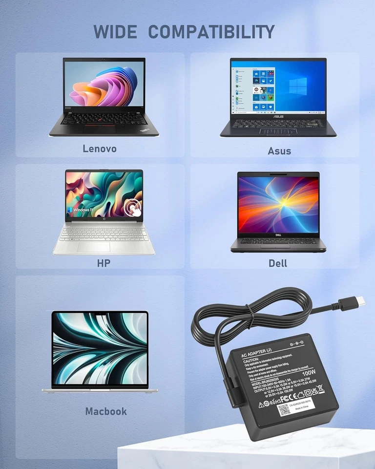 Cargador USB C 100W 65W para Asus ROG Ally X Z1 Ally Dock ROG Flow X13 Z13 GV301 Foto 2 de 4