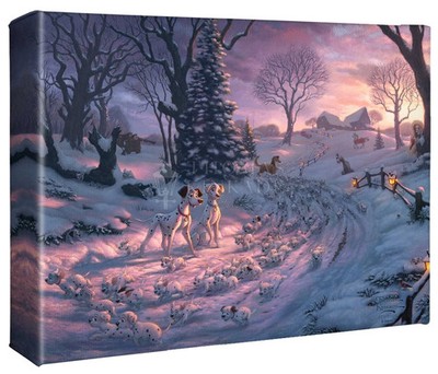 Thomas Kinkade Studios Disney 101 Dalmatians on the Run 8 x 10 Canvas Wrap