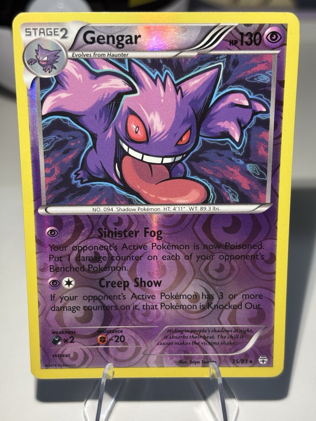 Pokemon 2016 XY Generations Gengar #35/83 Reverse Holo Rare LP