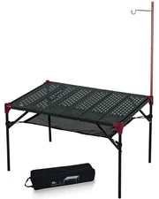 iClimb Portable Folding Table Large Ultralight Camping Beach BBQ Party XL + H...