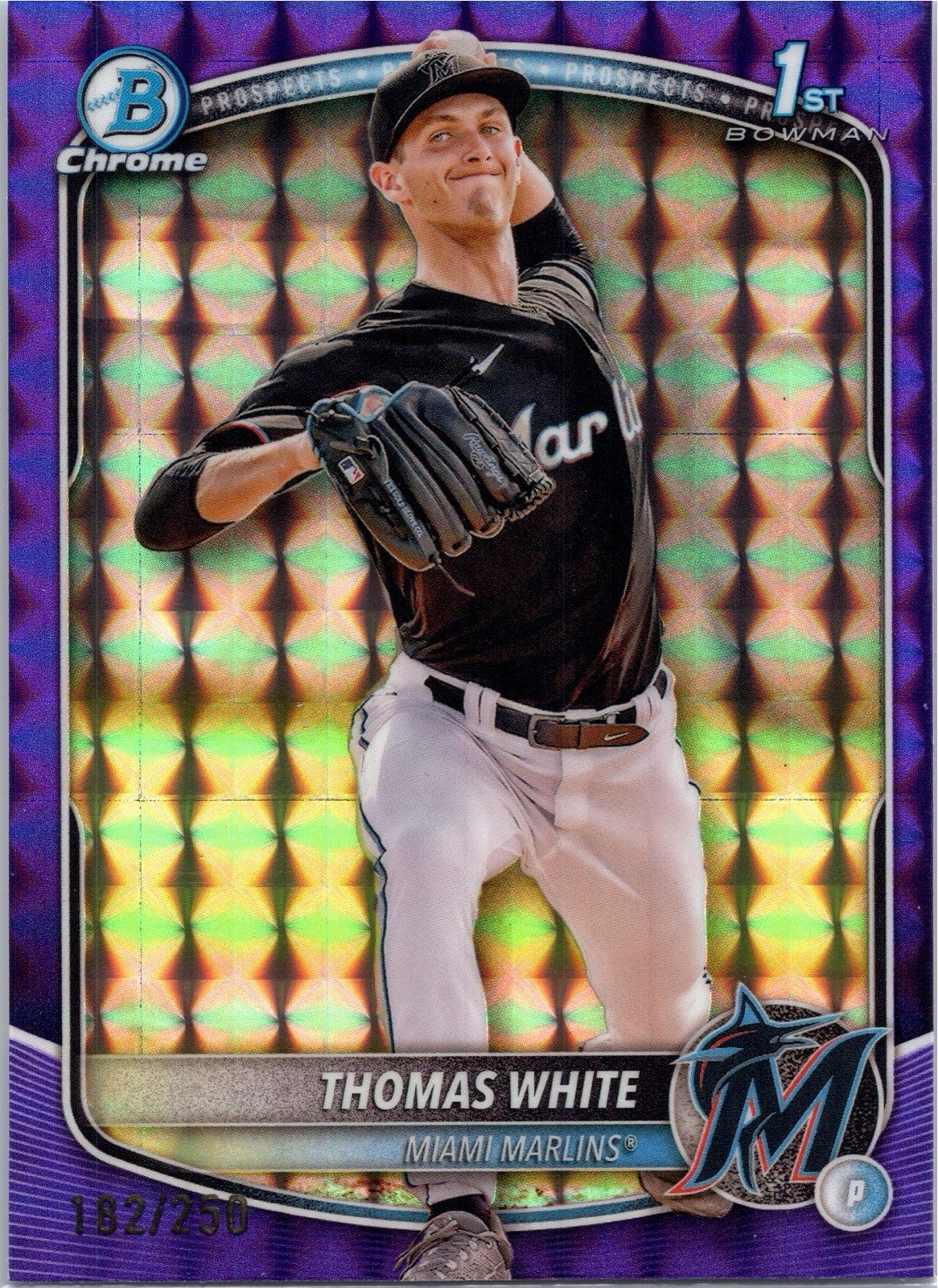 2025 Bowman Thomas White 1st Chrome Purple Geometric Refractor /250 #BCP-69