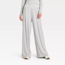 Women's Rib-Knit High-Rise Wide Leg Pants - All In Motion