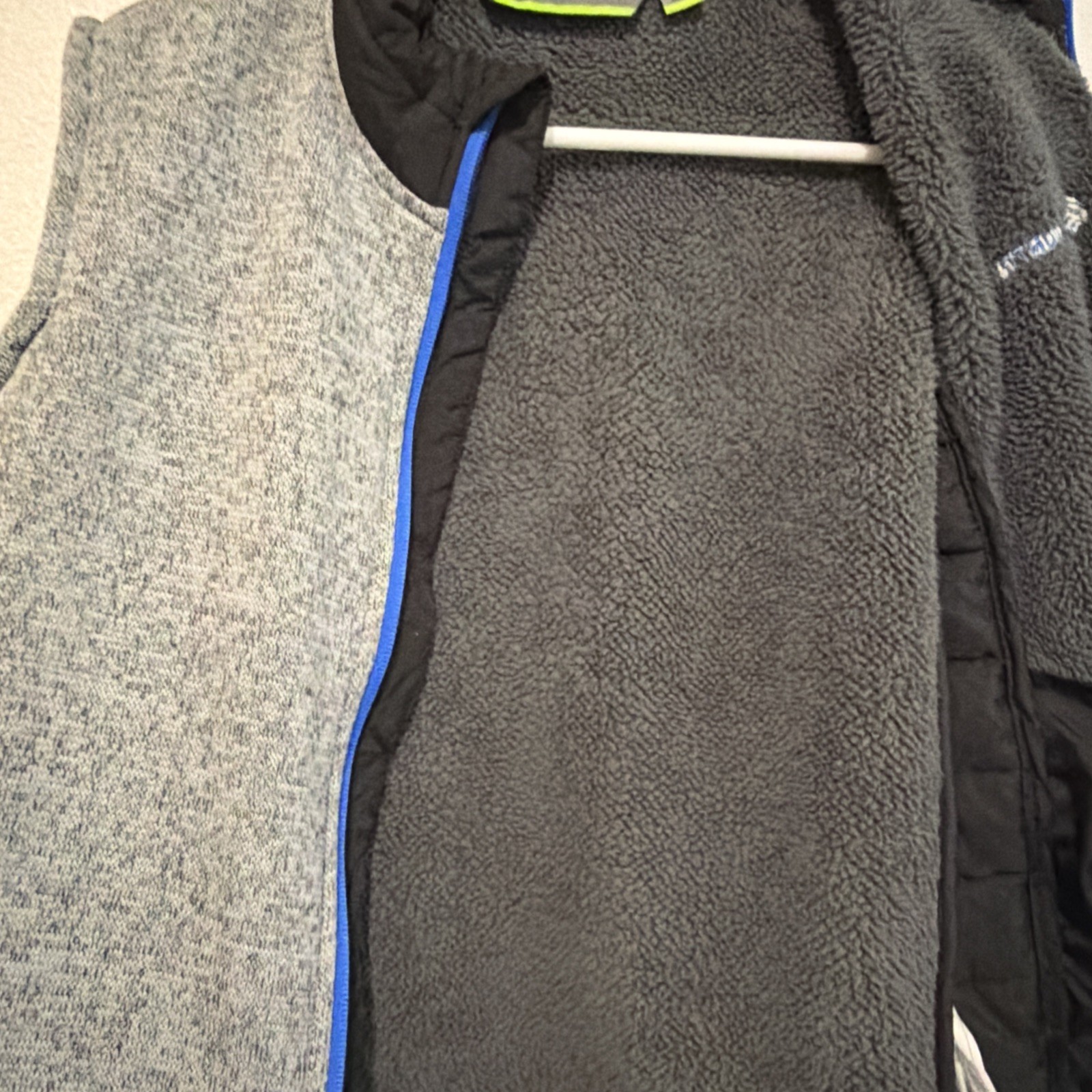 Free Country Boys' Youth Hybrid Vest SHERPA Polyester Gray LARGE 14/16 image 5