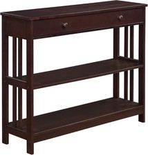 1 Drawer Console Table Espresso W/ Roller Slides  31.5H For Entryway