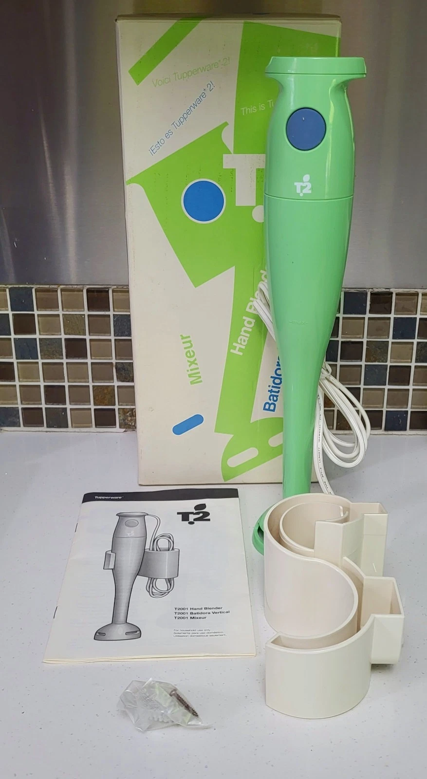 Tupperware T2 T2001 Retro Green Immersion Hand Blender Mixer NOS Box Manual
Opens in a new window or