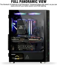  READ DESC Black Montech X3 ATX MidTower Case w/ Tempered Glass