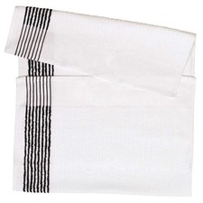 Super Gym Caddy White Towel with Black One Size, With Stripes
