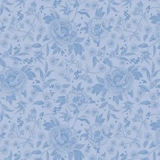 BY THE YARD, Penelope Floral  Sky Blue Cotton 3.99 Ships ANY Amount Of Fabric