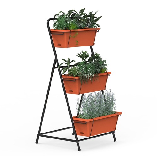Vertical Raised Garden Bed 3 Tier Elevated Garden Planters Standing Planter B...