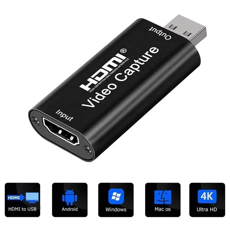 Video Capture Card HDMI To USB HD 1080P Recorder For Game/Live Streaming Tiktok