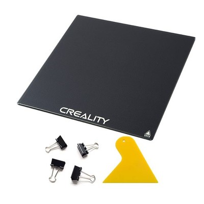 Official Creality Platform Tempered CR-X Glass Bed with 4 Binder Clips, Remov...