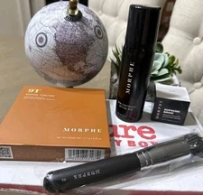 Morphe 4 pc - 9T Palette (Discontinued), Setting Mist , Brush And Brow Shaping
