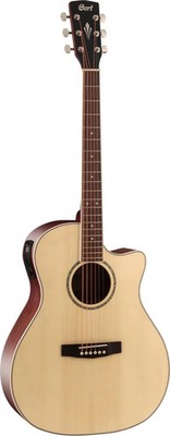 Cort GAMEDXOP Grand Regal Acoustic Electric Cutaway Guitar. Open Pore