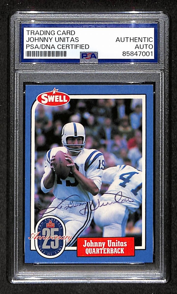 Johnny Unitas HOF 1988 Swell Card Autographed/Signed Colts PSA/DNA 210664