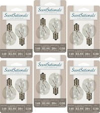 Scentsationals 20 Watt Wax Warmer Light Bulb - G30 2 Count Pack of 6 , Clear