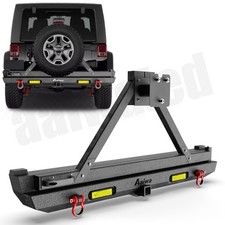 Off-road Rear Bumper For 1989-2001 Jeep Cherokee Xj Wled Lights Tire Carrier