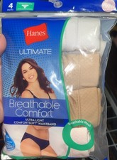 Hanes Ultimate Breathable Bikini Pantie 4 Pack Style 42ULBKk Size 6/M NWT