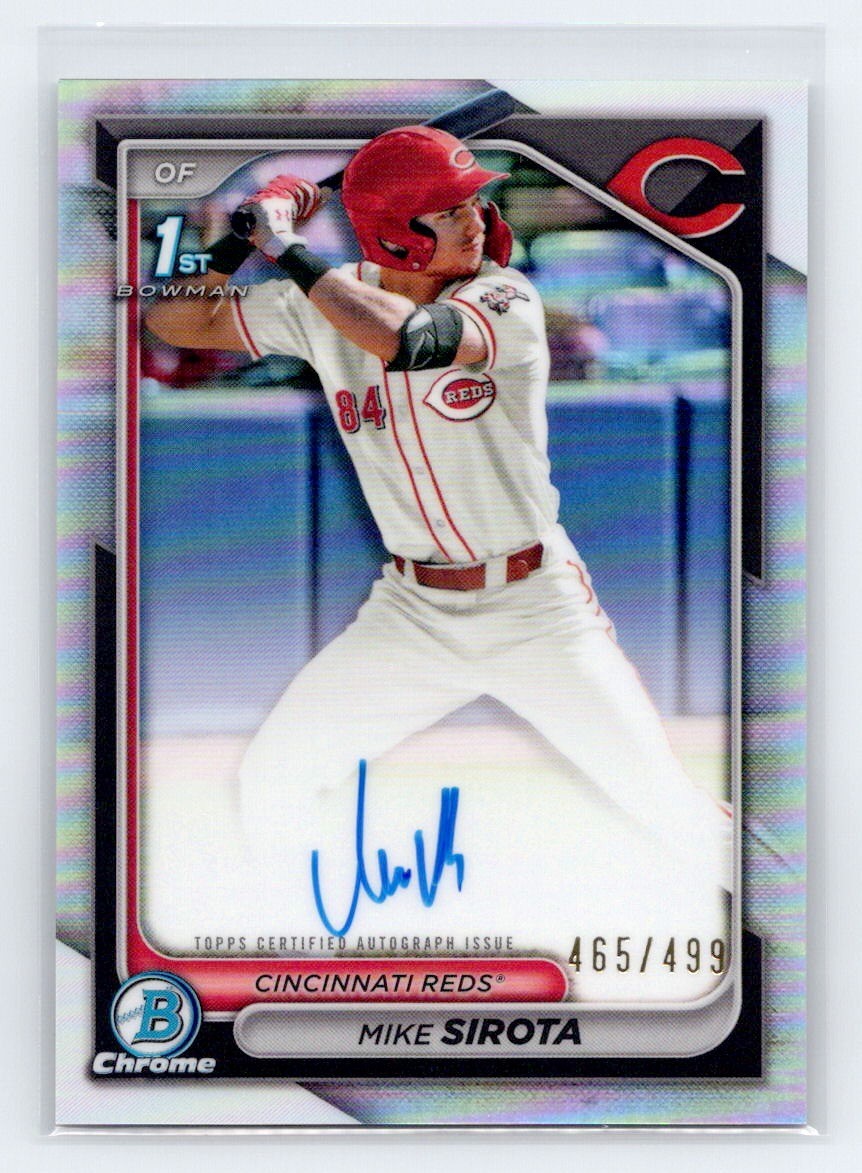 Mike Sirota 2024 Bowman Draft #CPA-MS 1st Bowman Chrome Refractor Auto /499