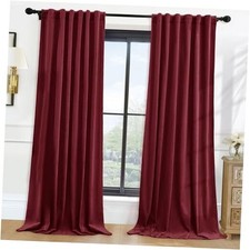 Blackout Velvet Curtains 84 Inches Long, 2 52"W x 84"L Pack of 2 Burgundy