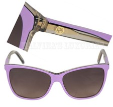 GUCCI SUNGLASSES GG 3640/S 0WX3X LILAC ACETATE INTERLOCKING G LOGO TEMPLES 295