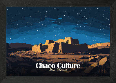 Chaco Kultur New Mexico Nacht gerahmtes Wandbild Poster Leinwanddruck Bild