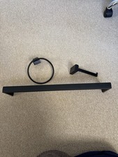 X3 B&Q Bathroom Towel Toilet Roll Holder Set black