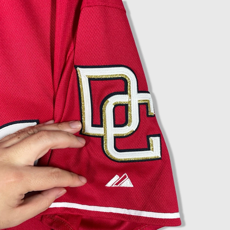 Majestic Coolbase Washington Nationals Strasburg 37 Red Baseball Jersey Mens 50 - Image 3 of 4