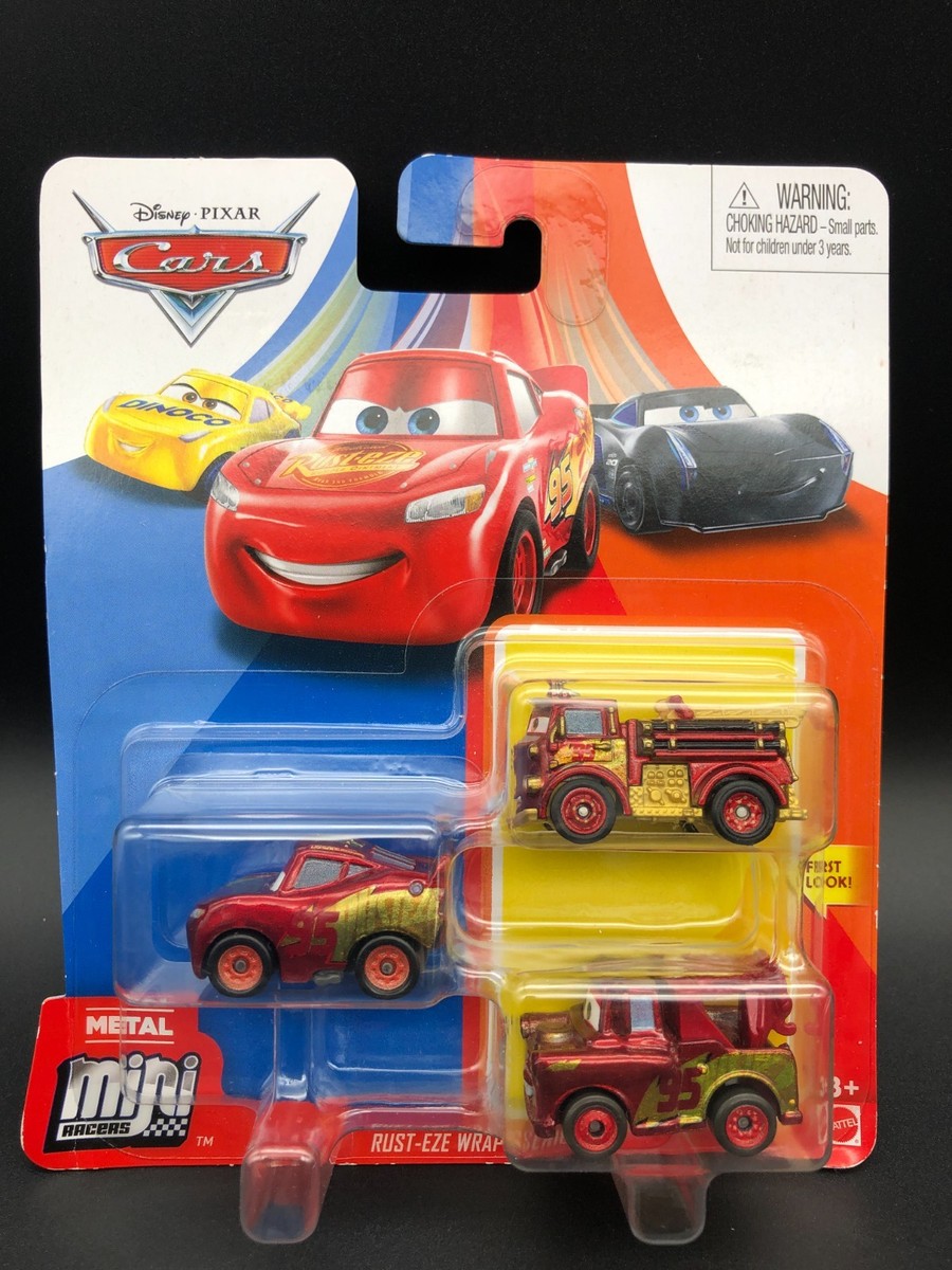 Disney Pixar Cars Mini Racers 3 Pack Rust-eze Mater Red Lightning