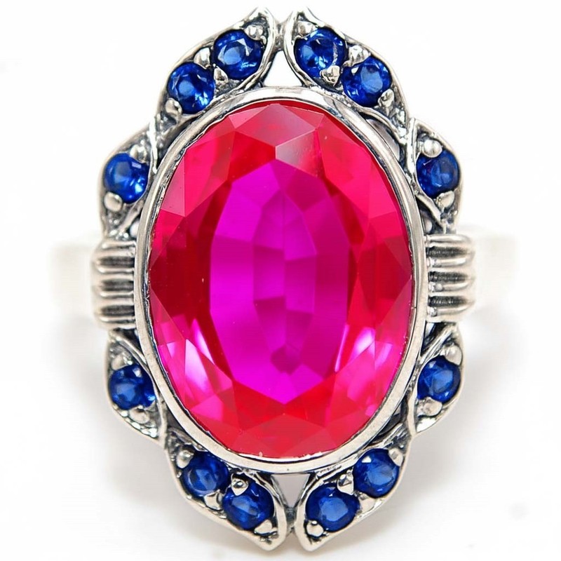 12CT Heat Treated Rubellite Tourmaline 925 Sterling Silver Ring Sz 7 PC9-1