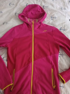 CMP Damen Trainingsjacke Softshell mit Kapuze, Reißverschluss Rosa/Gelb M