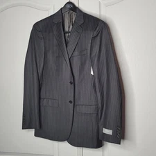Hart Schaffner Marx Pinstripe Suit Coat Blazer Jacket 40 Long NEW Dress Work Biz