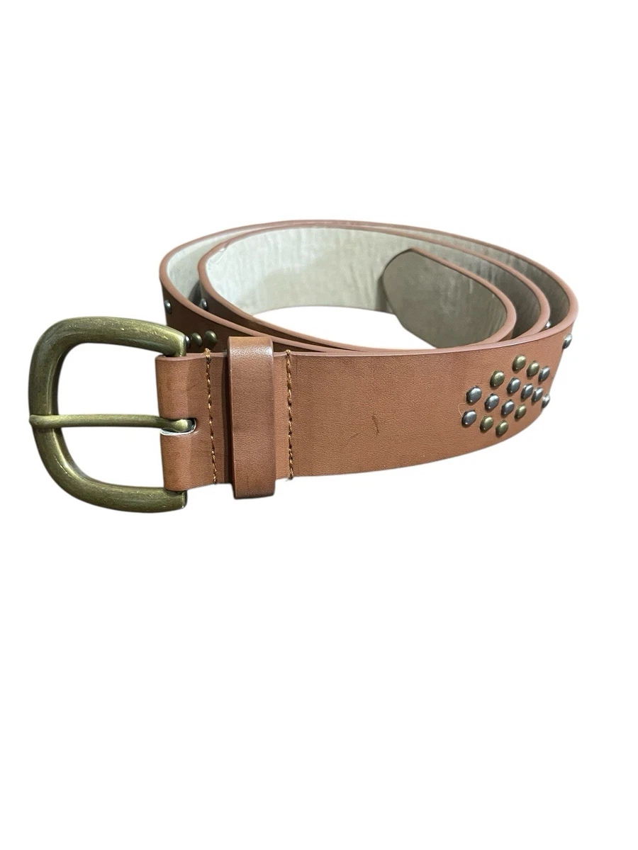 Brown Faux Leather Belt with Beaded Buckle Waist Cinch Size M/L Faux Leather Beaded Brown Belts for Women for sale | eBay main image 4