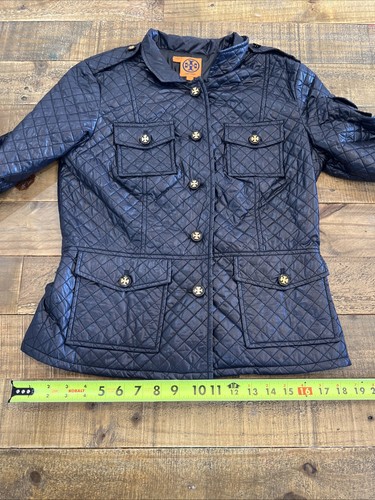 Tory Burch Steppjacke Military Style schwarz goldene Knöpfe Größe 4 - Bild 15 von 15
