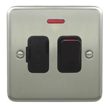 Deta 1914SCB 13A Fused DP Switched Connection Unit with Neon Satin Chrome/Black