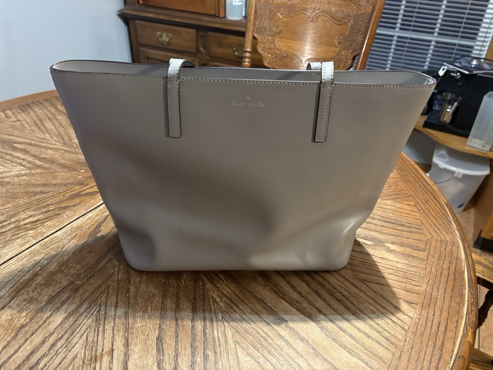 Kate Spade Women’s Cow Leather Shoulder Bag Purse Handbag Gray Large