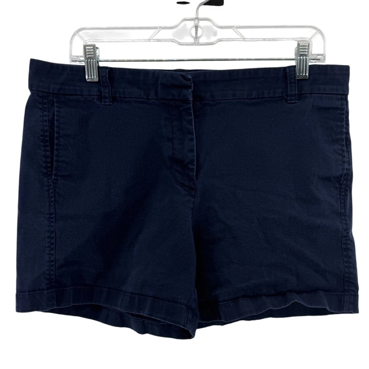 J.Crew Womens Chino Shorts Navy Blue Stretch Cotton Size 12 RN77388