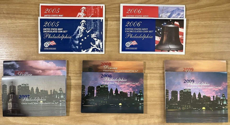 1999-2009 Run 11 US Mint Uncirculated Sets Philadelphia Denver 50 State Quarters - Image 3 of 4