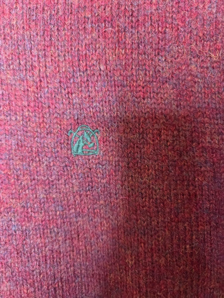 VTG Mens Chaps Ralph Lauren Shetland Wool Burgundy Knit Sweater M Preppy classic - Image 2 of 4