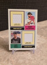 2025 Topps Heritage - Eury Perez & Sandy Alcantara - Dual Player Relic #DPMCR-AP