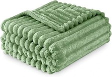 Chunky Rib Waffle Luxury Blanket Fleece Throw Sofa Warm Cosy Extra Large