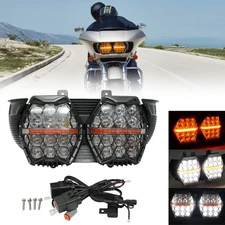 DOT 240W LED Double Headlight High Low Beam DRL For Harley Road Glide 2015-2023